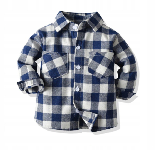 KOSZULA W KRATKĘ DLA CHŁOPCA Z DŁUGIM RĘKAWEM