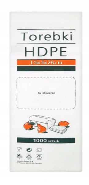 

Woreczki torebki Hdpe śniadaniowe 14x26 cm 1000szt