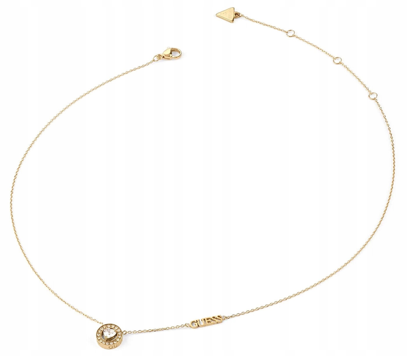 Ocelový Zlatý Náhrdelník Guess M'ama Non M'ama Křišťály Srdce JUBN04667JWY