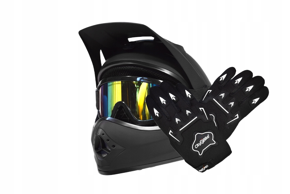 Kask Cross Gogle Rękawice rozmiar L Quad Enduro, Hulajnogę Bmx Cross