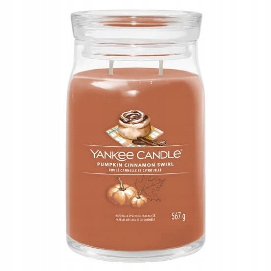 Yankee Candle Pumpkin Cinnamon Swirl velká vonná svíčka 567 g