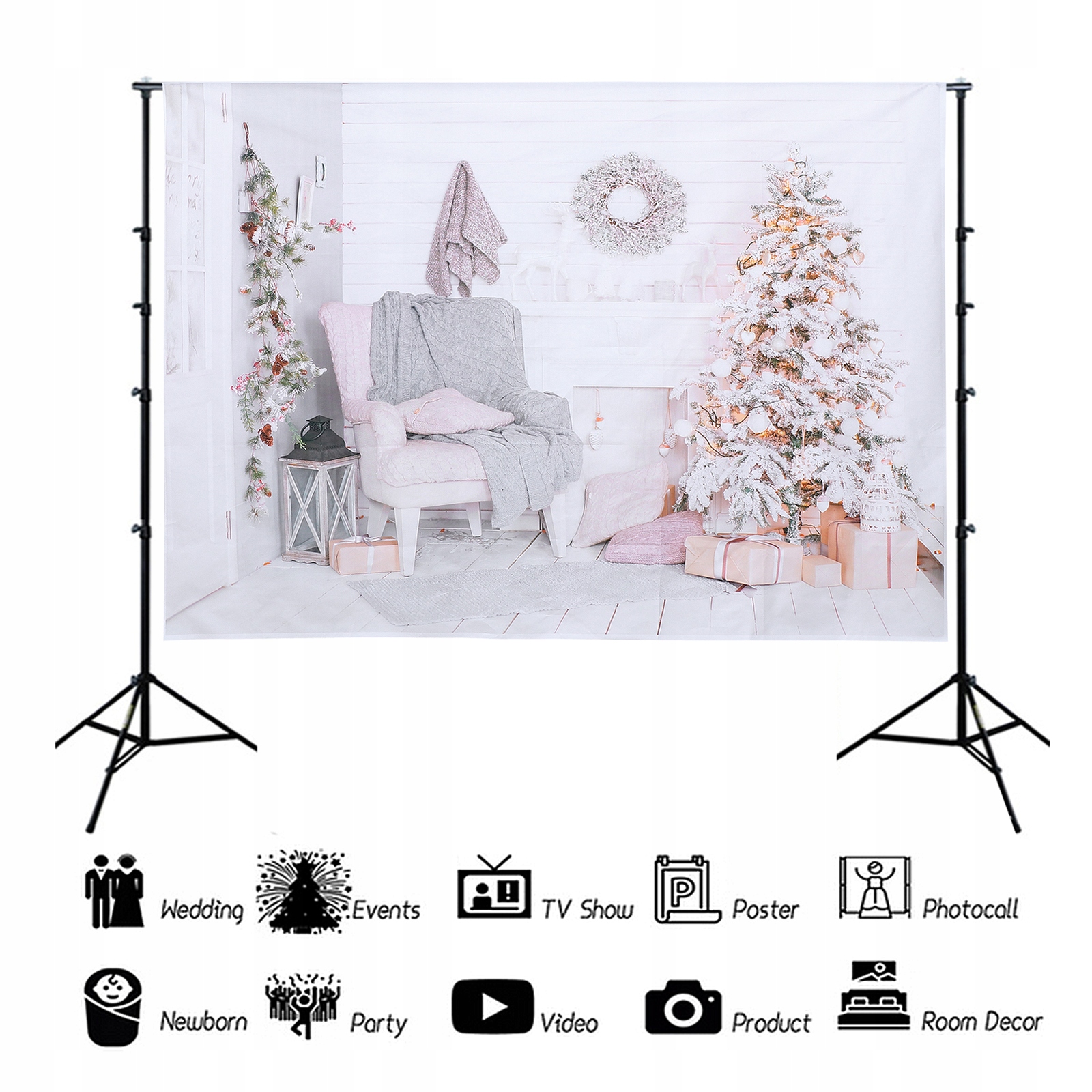 Tło świąteczne DIY Świąteczne tło ścienne Rodzaj inny