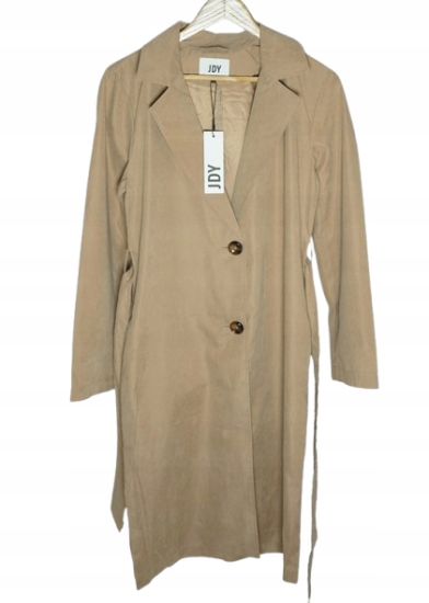 Jdy Kabát S Páskem A Klopami Ke Kolenům Béžový XL K_a