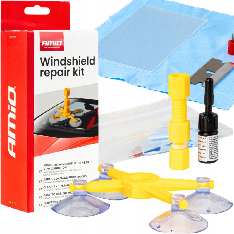 Zestaw Naprawczy Do Naprawy Szyby Samochodowej XL Odpryski Pęknięcia Szyb