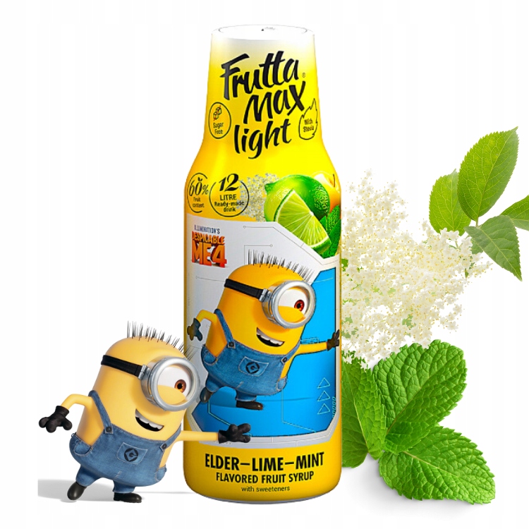 Syrop do wody koncentrat Fruttamax 500 ml MINIONKI limonka mięta bez light