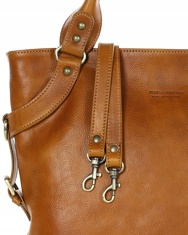 Torebka damska SKÓRZANA kuferek A4 Marco Mazzini Materiał dominujący skóra naturalna