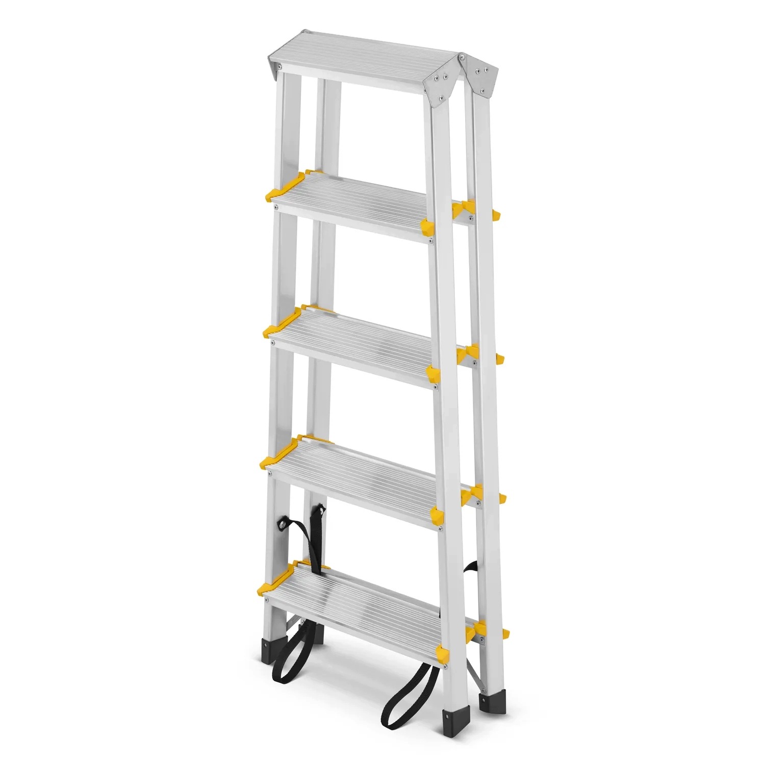 Drabina aluminiowa domowa dwustronna składana HIGHER 2x5 stopni taboret podnóżek schodek — 17