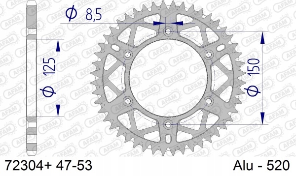 Afam Ozubené Koleso Poháňané Zadnou Časťou Moto Hliníková Eloxovaná Gun Metalová Oceľ