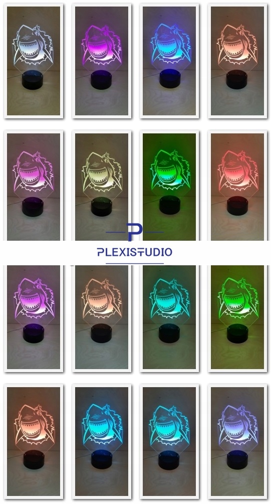 LAMPKA NOCNA 3D LED REKIN MULTIKOLOR PILOT USB Kolor dominujący wielokolorowy