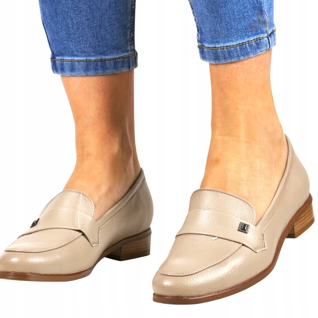 Dámské Mokasíny Polobotky Zasouvací Potocky Khaki Béžové Měkké Módní 40