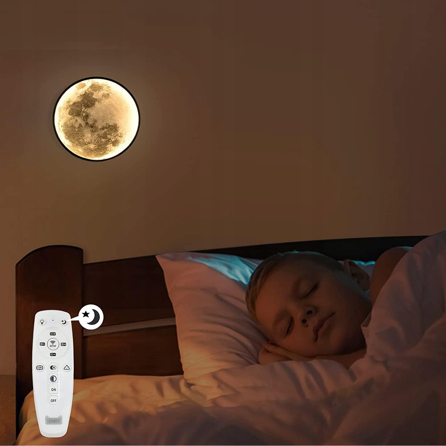 KINKIET LAMPA ŚCIENNA ZINTEGROWANE ŹRÓDŁO LED KSIĘŻYC LAMPKĄ NOCNĄ 3 KOLOR Marka bez marki