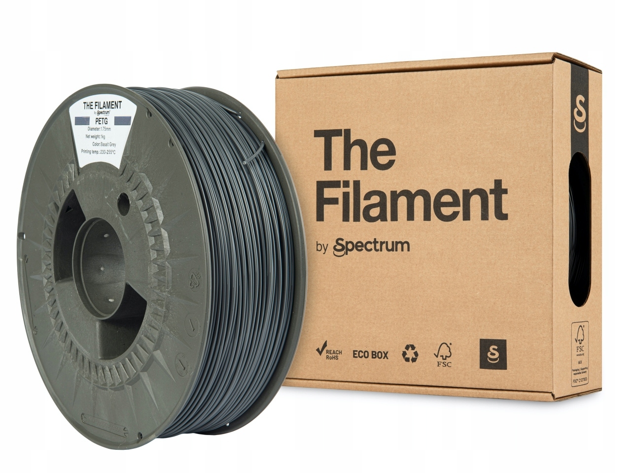 Filament Spectrum Pet-g 1 kg 1,75 mm Szary Basalt Grey