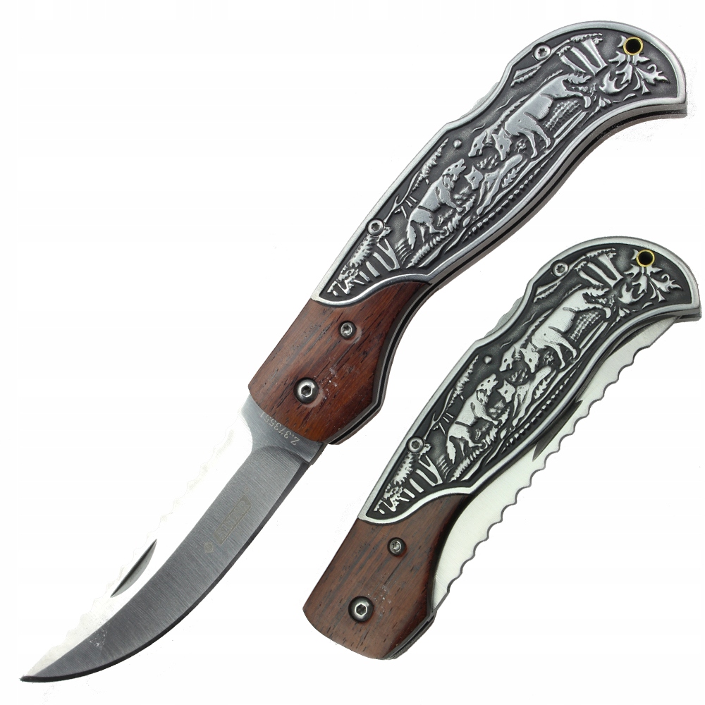 Nóż składany Myśliwski Kandar Grawer Wilki KN33