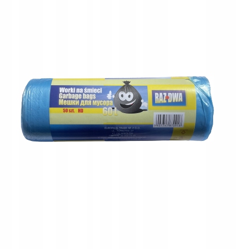 

Worki na śmieci 60l 50 szt. Hdpe niebieskie