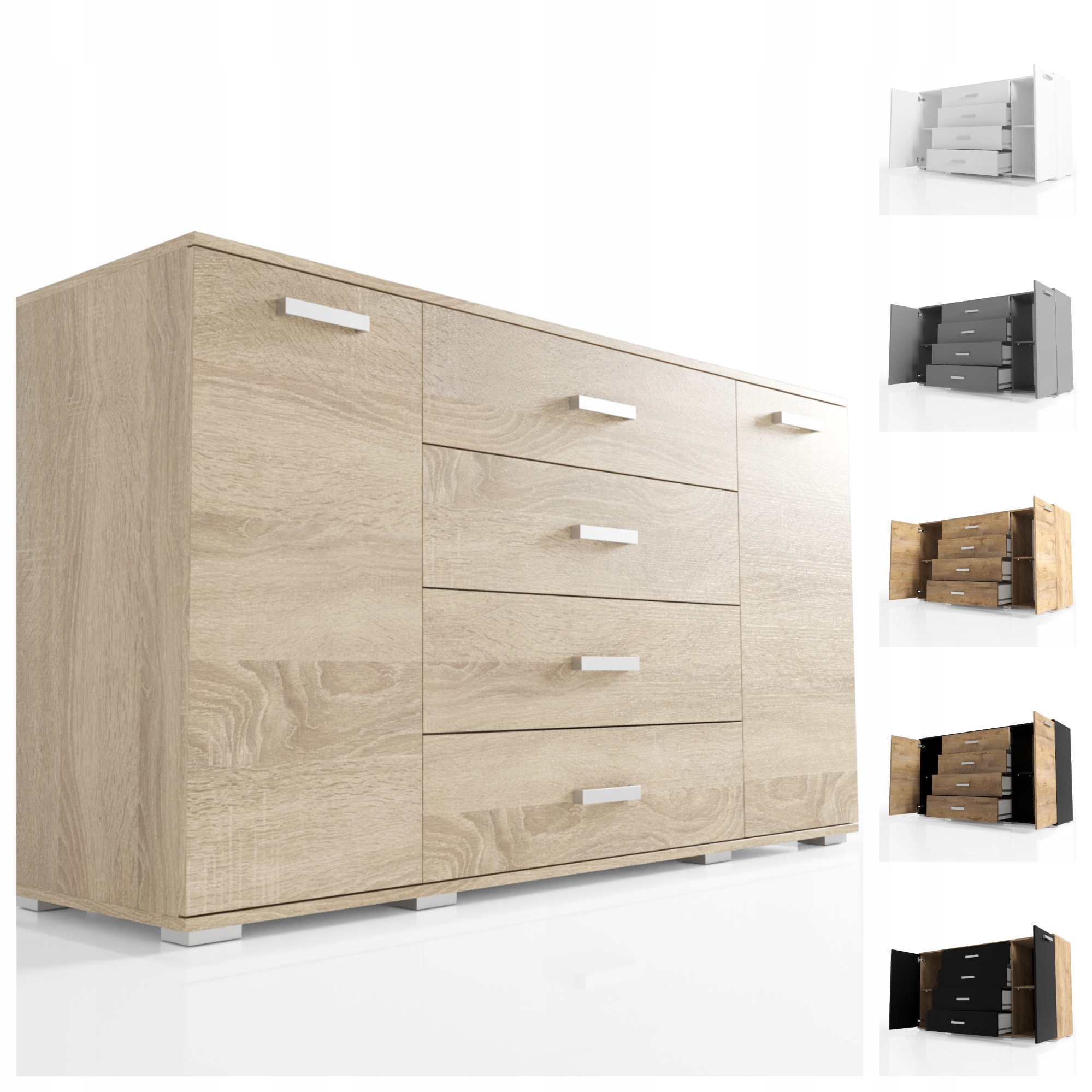 Komoda se zásuvkami 160 cm VK08 Deska 18 mm O-sofa Pevná skříňka Barvy