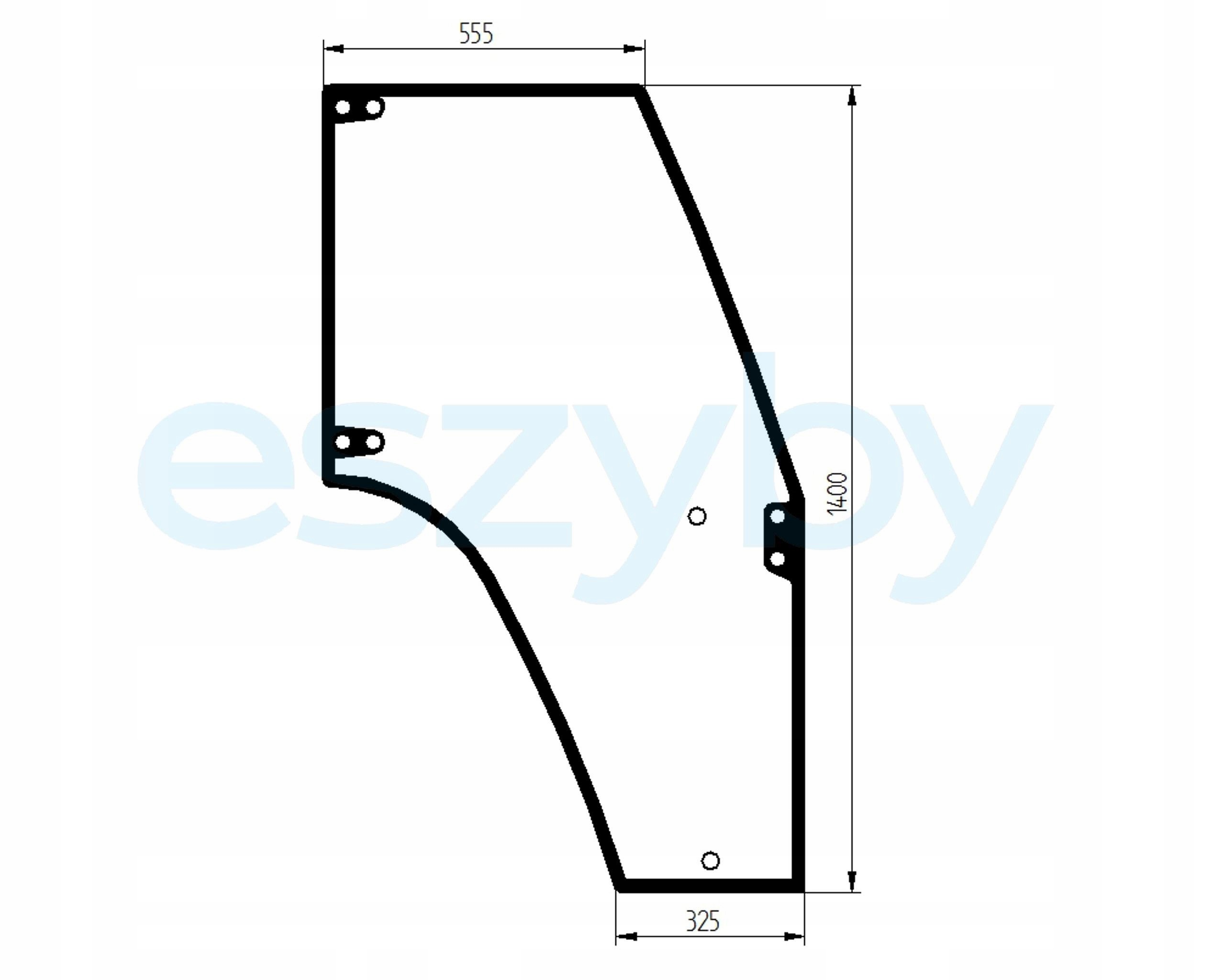 sklo Kubota STV32, STV36, STV40 pravé dveře