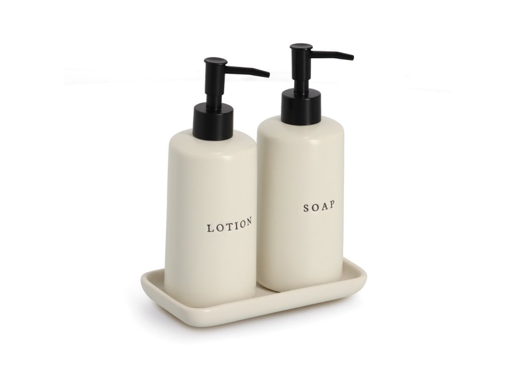 Keramické dávkovače na mýdlo a lotion Bath Style, 3 díly