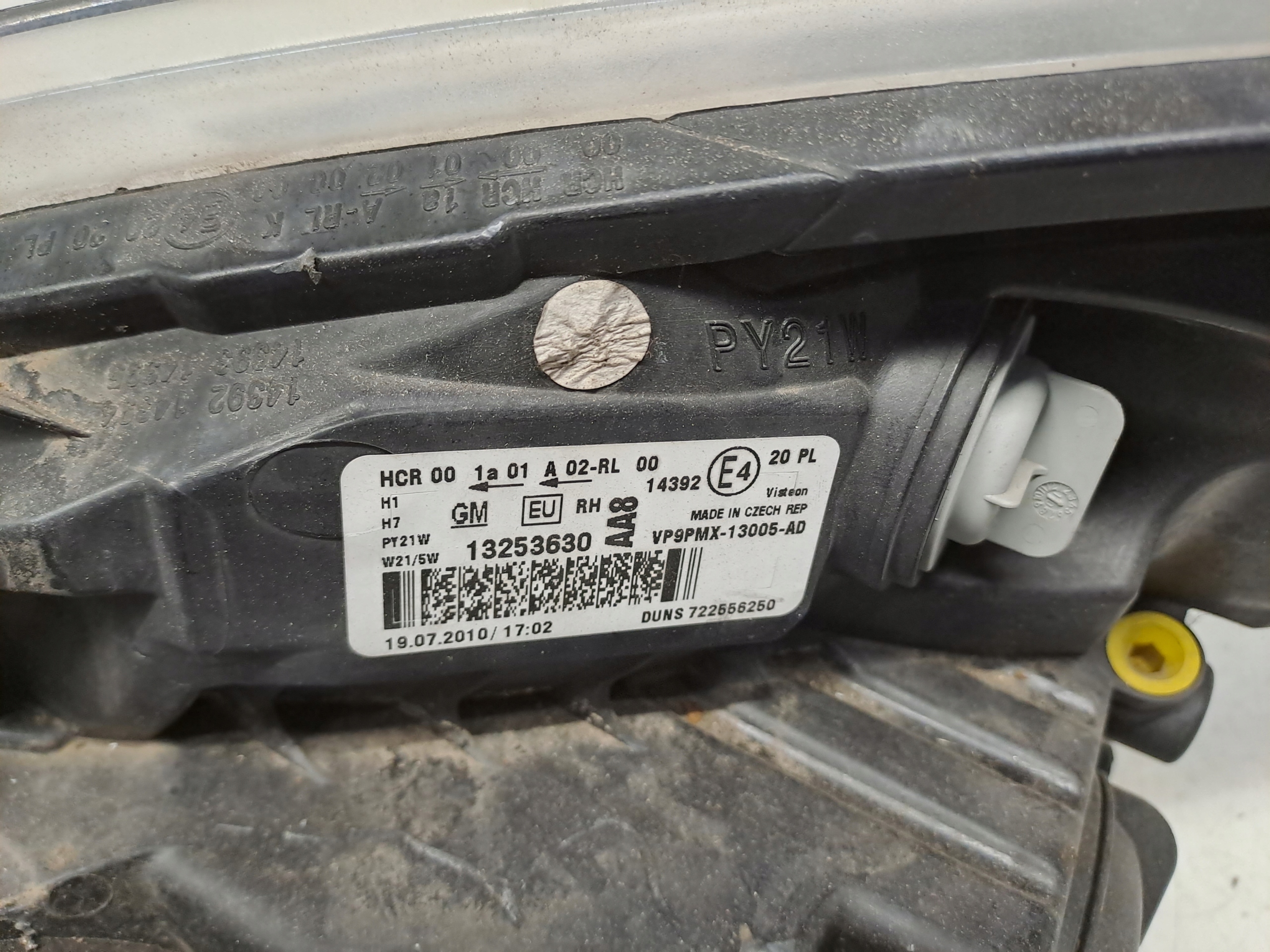 light right front 13253630 Opel Meriva B