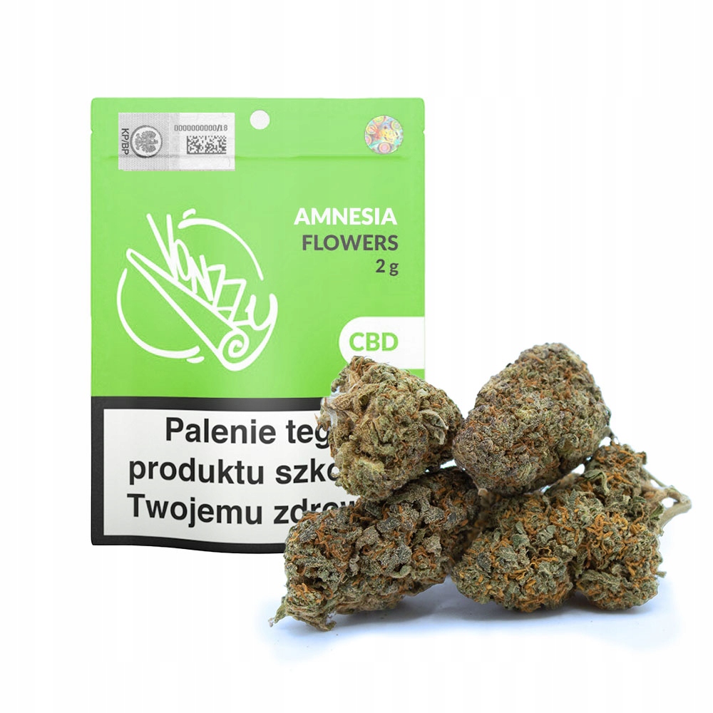 

Susz konopny Vonzzy kwiaty topy Amnesia 7% Cbd 2g