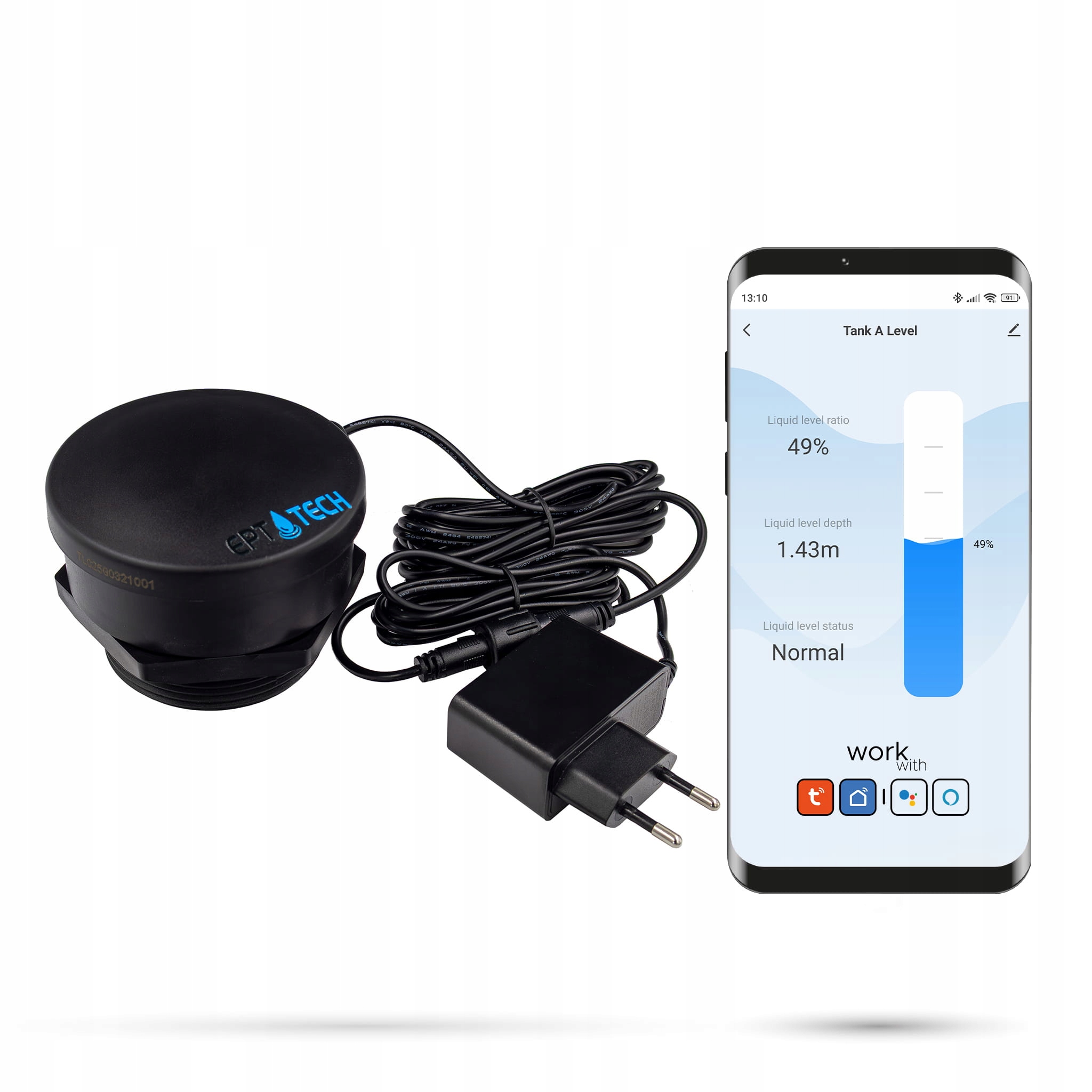 Snímač hladiny kvapaliny vody Zigbee Tuya smart senzor do nádrže