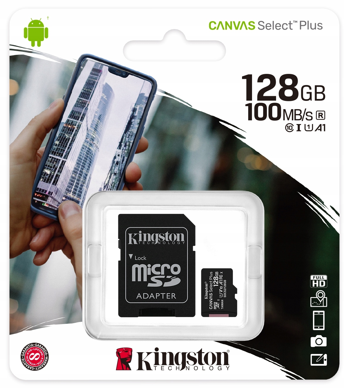 Kingston MicroSD A1 100MBS Canvas Plus Card 128 ГБ