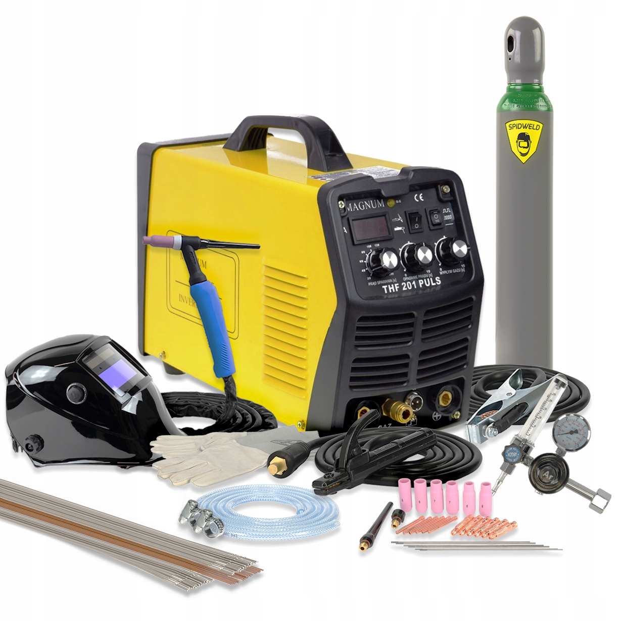 Spawarka inwertorowa Magnum Tig Mma 200A Zestaw