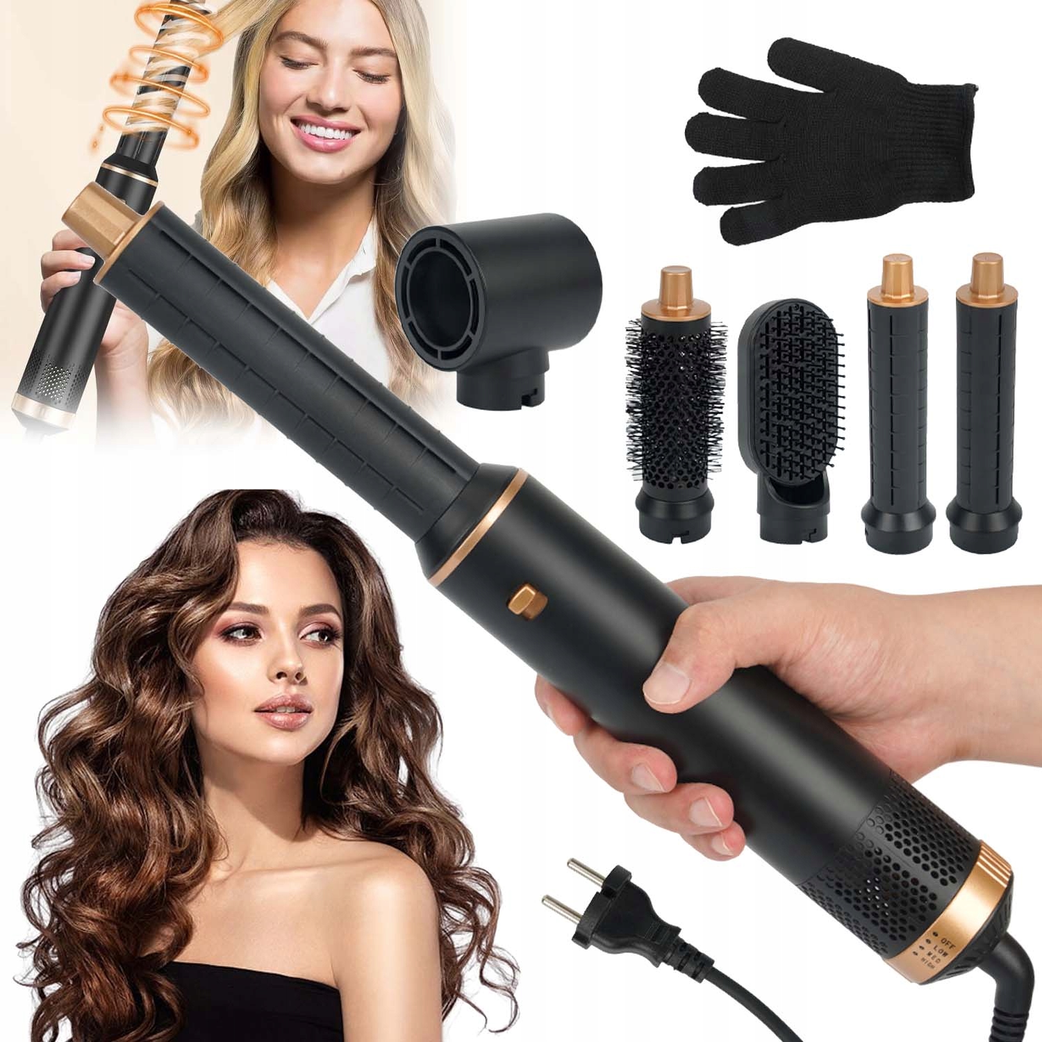 Fén Na Vlasy, Multifunkční Vysoušeč Vlasů Pro Styling 5V1 1000W