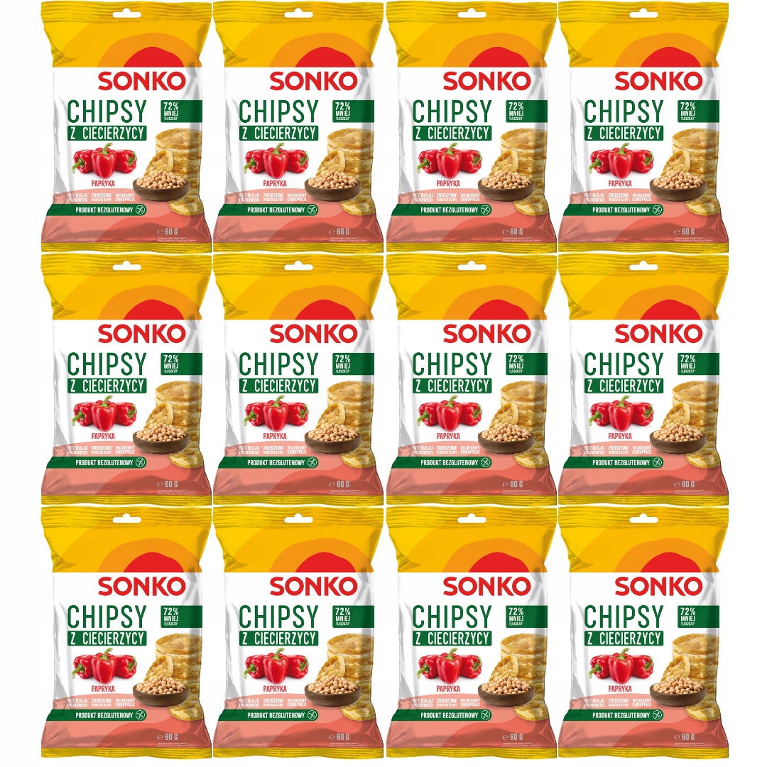 Levně Sonko Chipsy s paprikovou příchutí 60g x 12 kusů