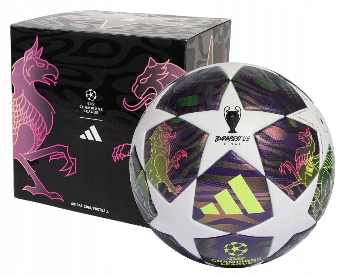 Fotbalový míč Adidas Teamwear Ucl 25/26 Final League Box fialovo-bílý vel. 4