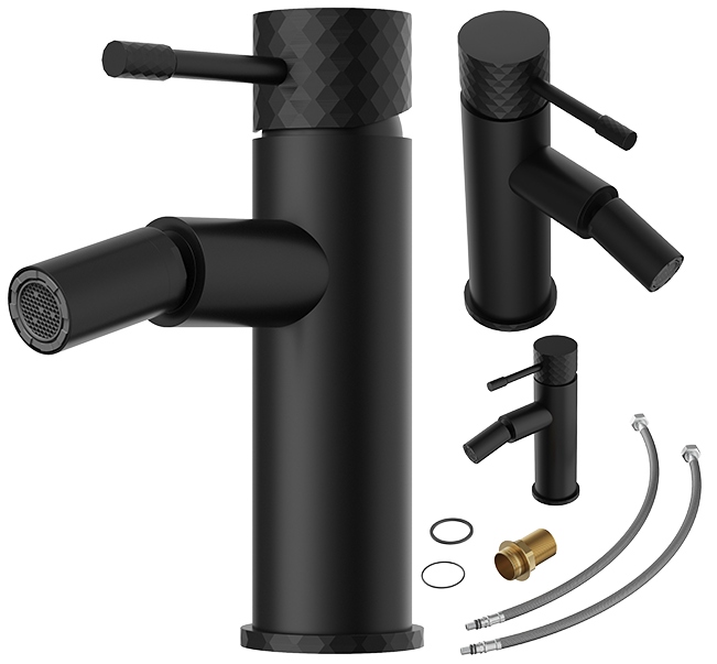 Bidetová batéria Glami stojanková jednopáková, bidetový kohútik, pohyblivý, čierna