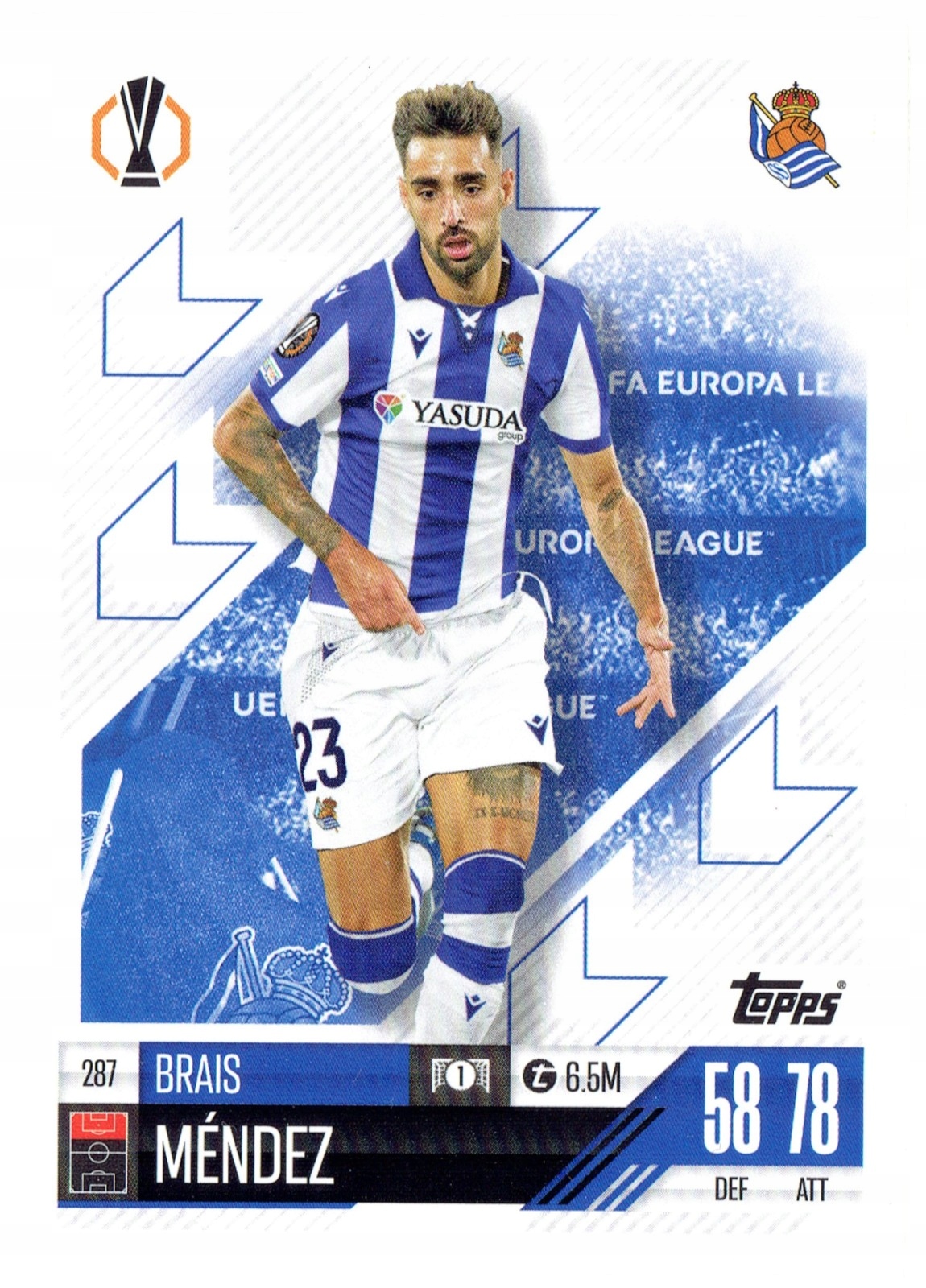 Topps Match Attax 2024-2025 Base Card 287 Brais Mendez Real Sociedad