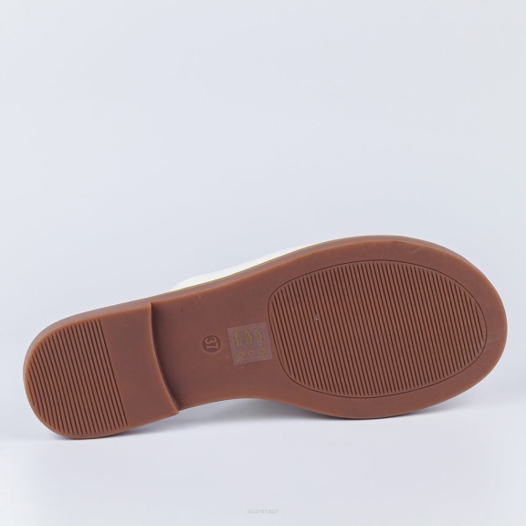 Białe klapki damskie M.Daszyński 2266-5 r37 Kolor biały