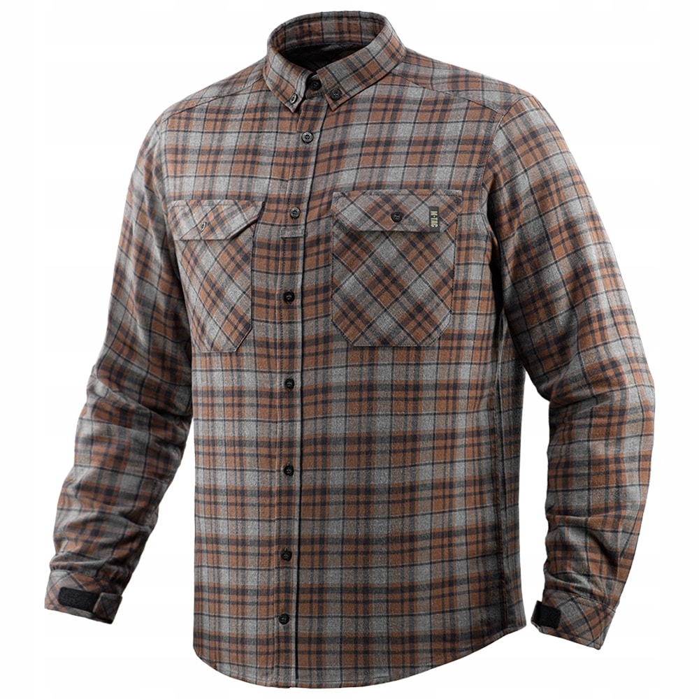 Kostkovaná košile s dlouhým rukávem M-Tac Lumberjack Merino Grey/Brown S