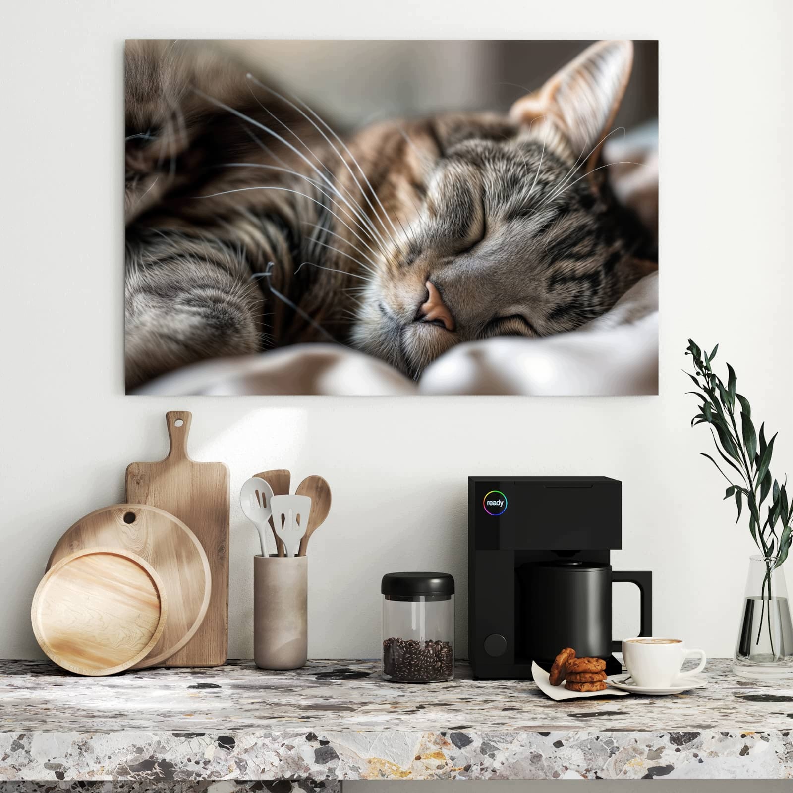 Magnetická tabule Drzemiouce Kočka Portrét 90 × 60 cm