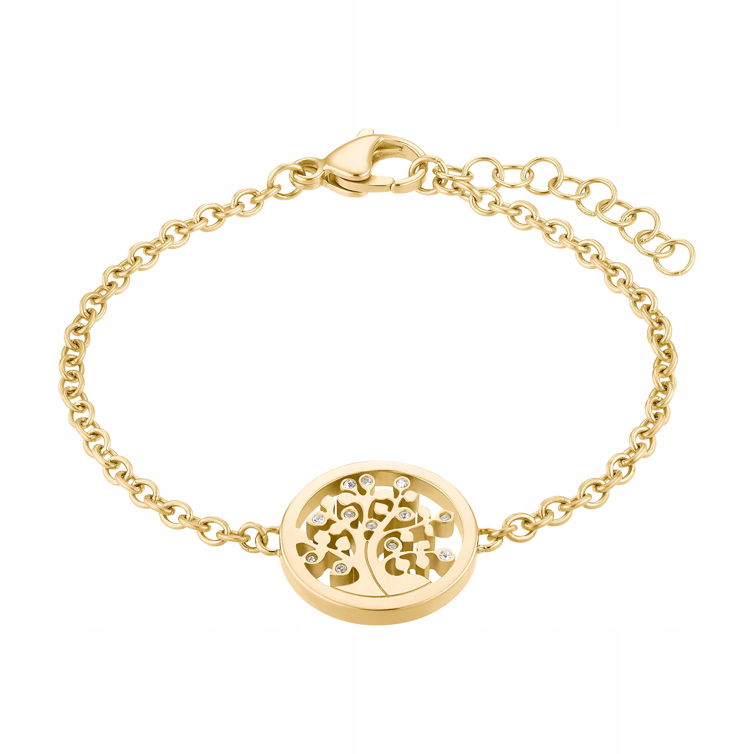 Zlatý náramek na řetízku Magnetický strom života Křišťál Swarovski