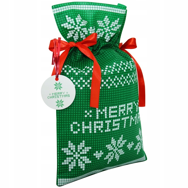 TORBA WOREK PREZENTOWY ŚWIĄTECZNY TORBA PREZENTOWA 20x30 ZIELONY Stan opakowania oryginalne