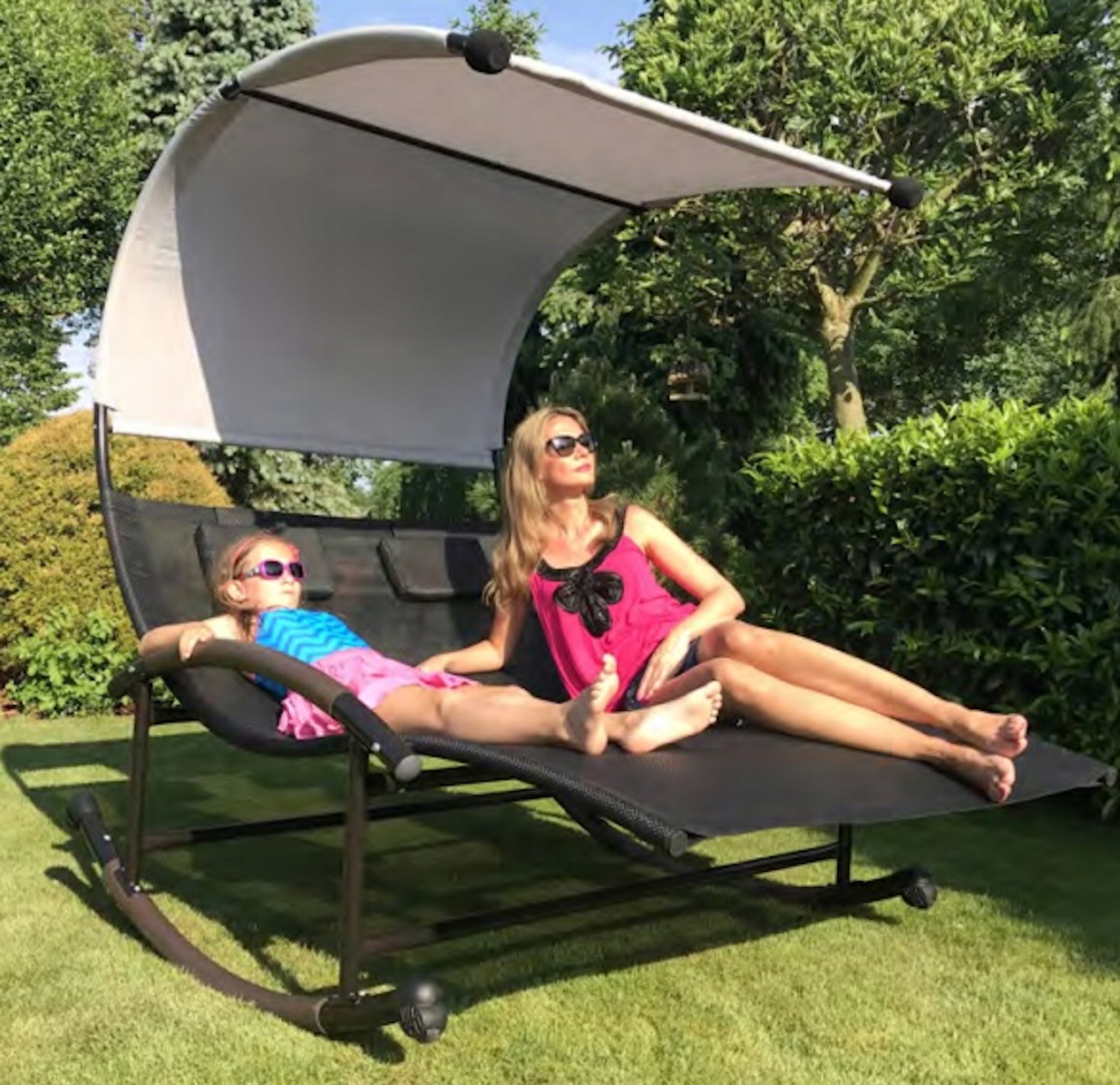 LEŻAK OGRODOWY Dwuosobowy XXL LEŻANKA NA TARAS BUJAK HUŚTAWKA Z DASZKIEM Rodzaj leżak