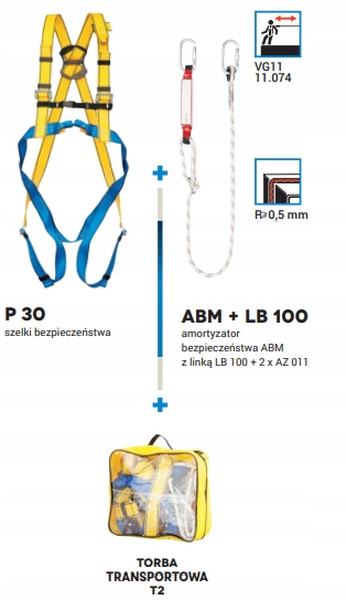 

Zestaw szelki bezpieczeństwa Protekt Basic 2 M-XL
