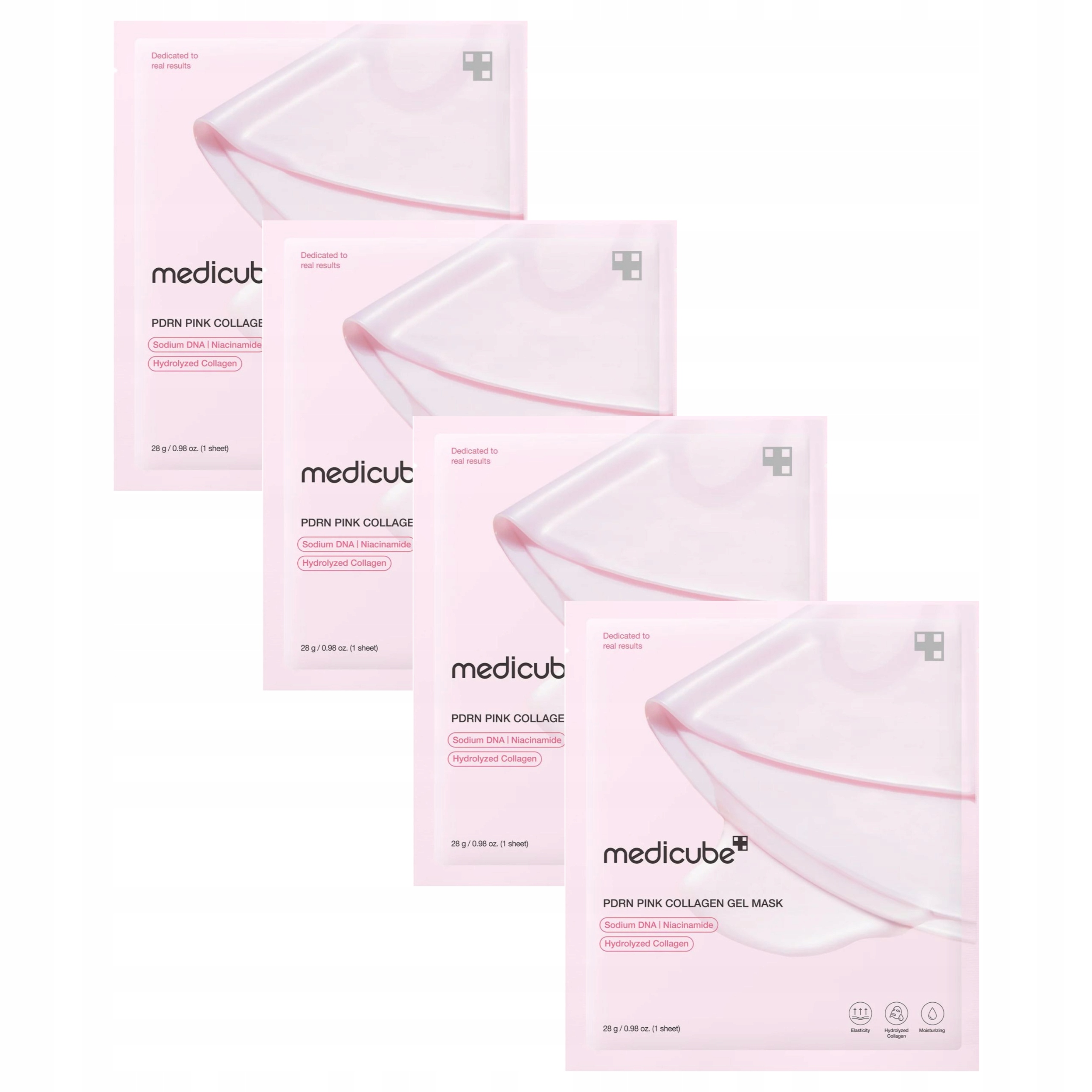 Medicube Pdrn Pink Collagen Gel Mask 4 x 28 g – kolagenová pleťová maska