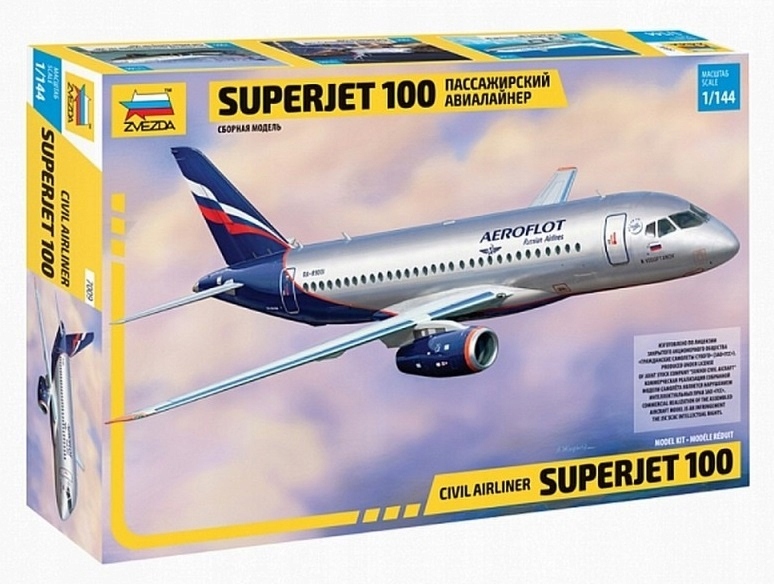 1:144 Regionální Civil Airliner Suchoj Superjet 100
