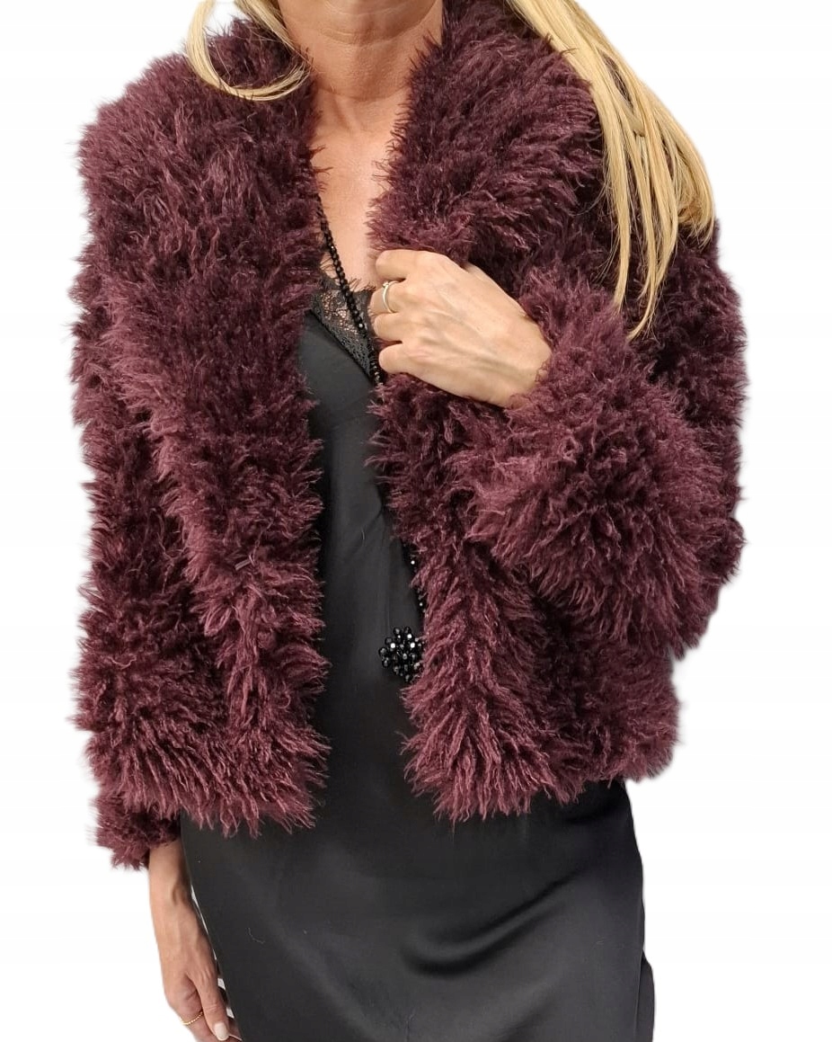 Kožíšek Bunda krátká Bordó S/m New