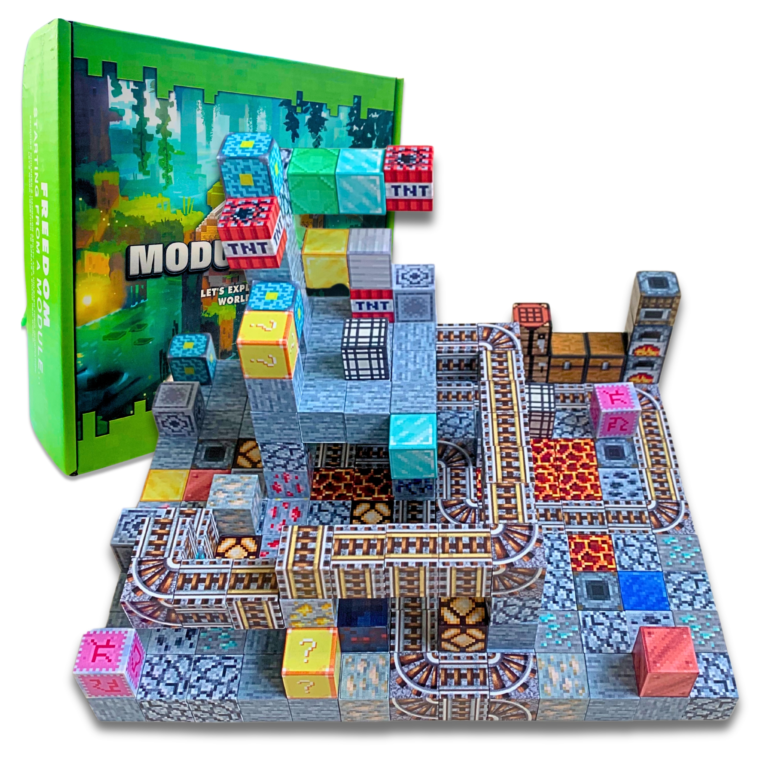 Magnetiniai kaladėlės 224 dalys vaikams