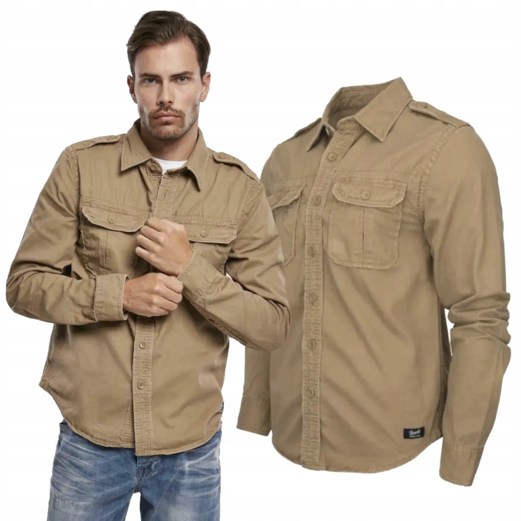 Košile s dlouhým rukávem Brandit Vintage Košile Písková 3XL