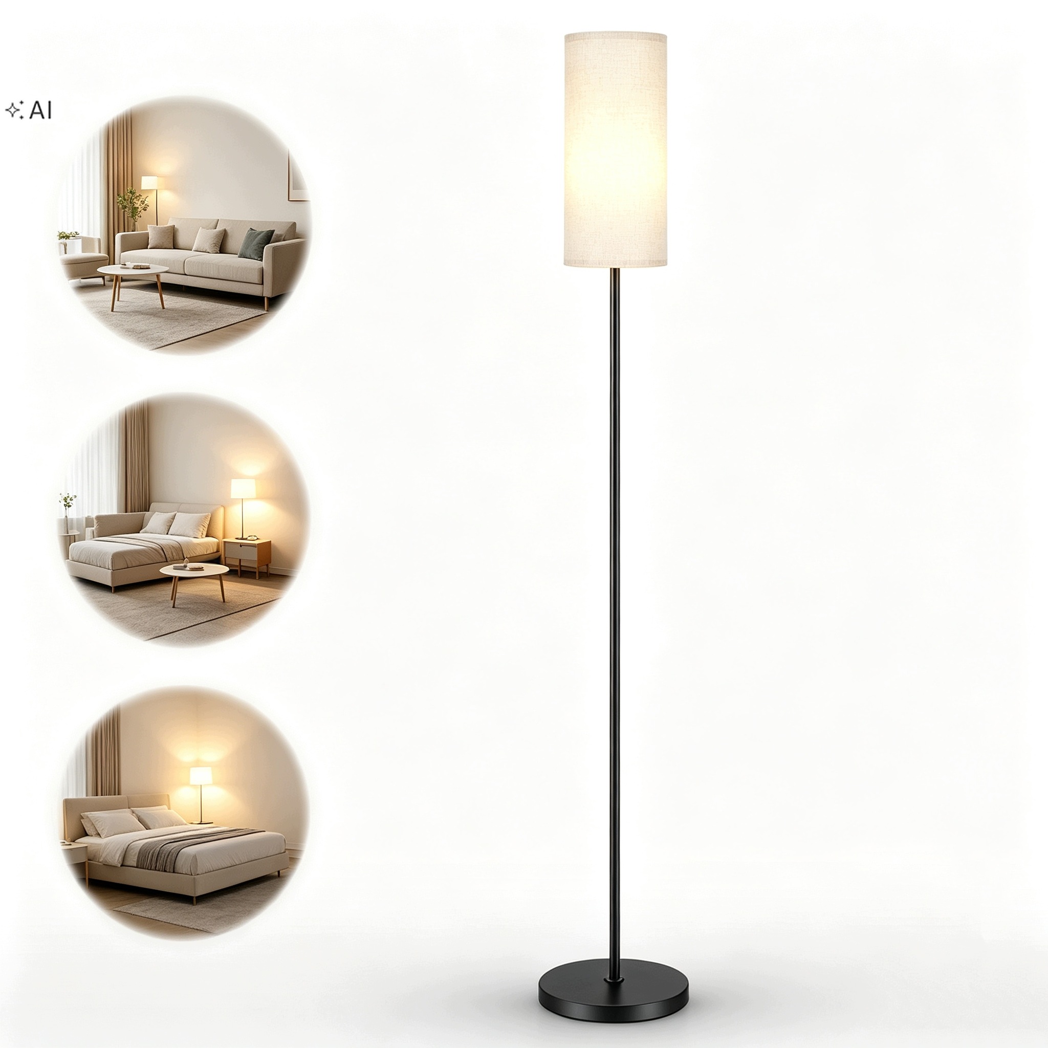 Stojací lampa na čtení E27, podlahová, 175 cm