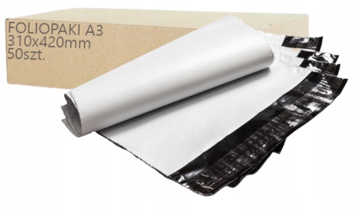 FOLIOPAKI KURIERSKIE A3 Koperty Foliowe 310x420 Foliopak 50 szt