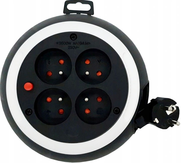 2 x Navíjecí prodlužovací kabel 3 m 4 zásuvky Lišta