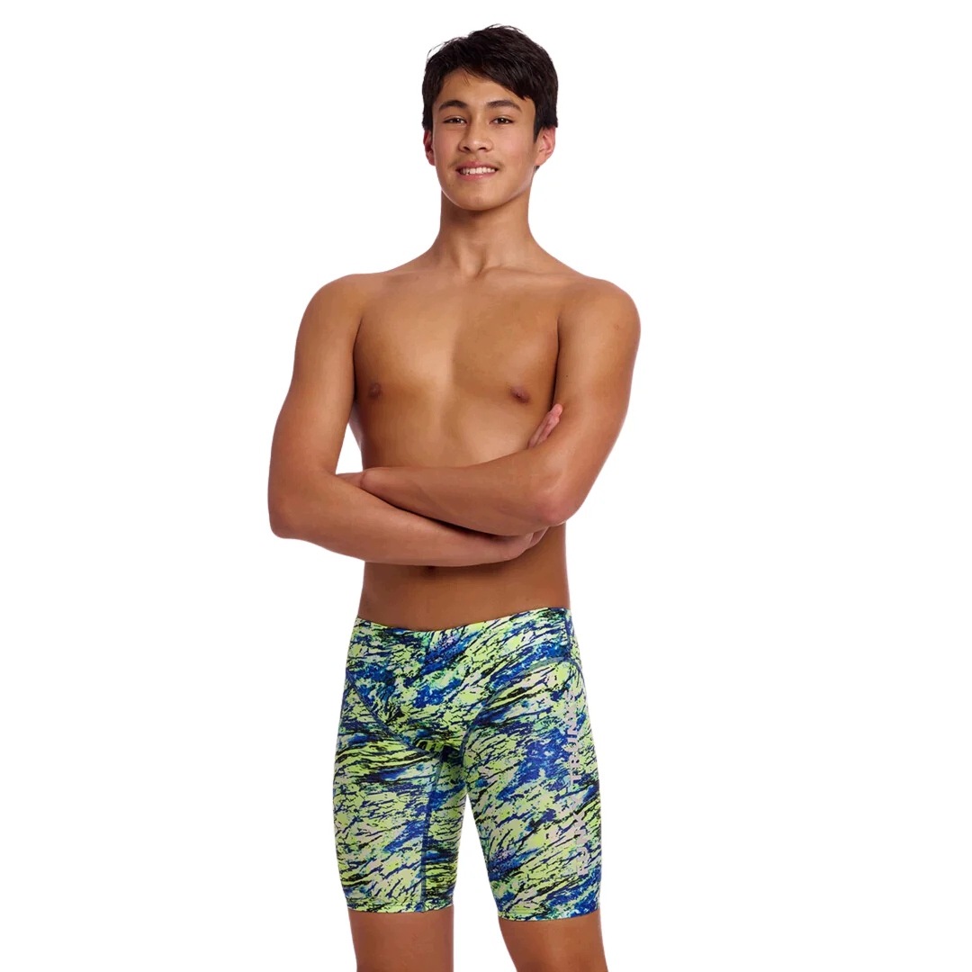 Kąpielówki na basen chłopięce Funky Trunks Jammer Scaled Back 140cm