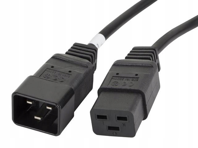 Lanberg Przedłużacz Zasilania 1,8M Iec C19 C20 230V Vde Czarny Do Zasilaczy