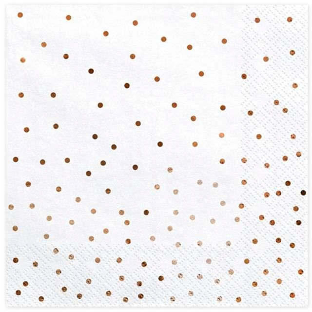 Serwetki KROPKI białe URODZINY impreza 20 szt