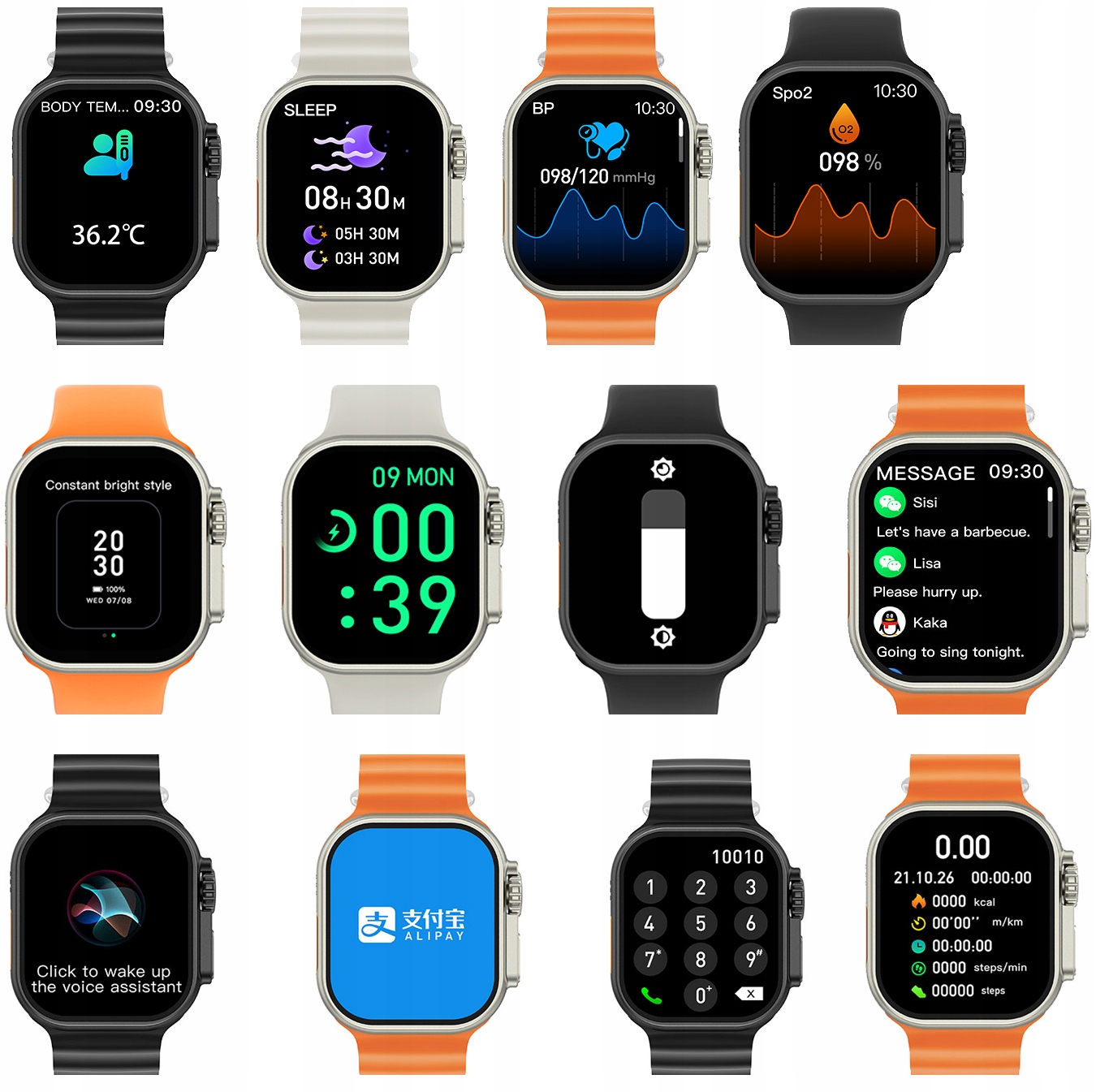 SMARTWATCH ZEGAREK SMARTBAND SMART WATCH SPORT PL MENU POLSKIE PULS EKG SMS Wodoszczelność tak